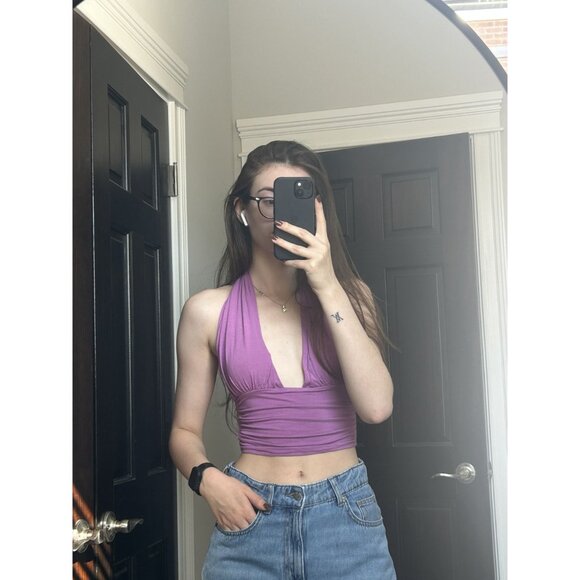 FP One Purple Halter Crop Top Size Small - Picture 6 of 6